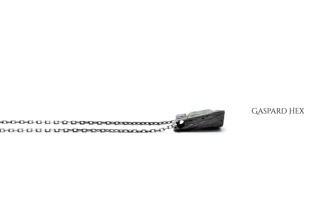 GASPARD HEX Faceted Opal Pendant Rectangle Shape - Image 22