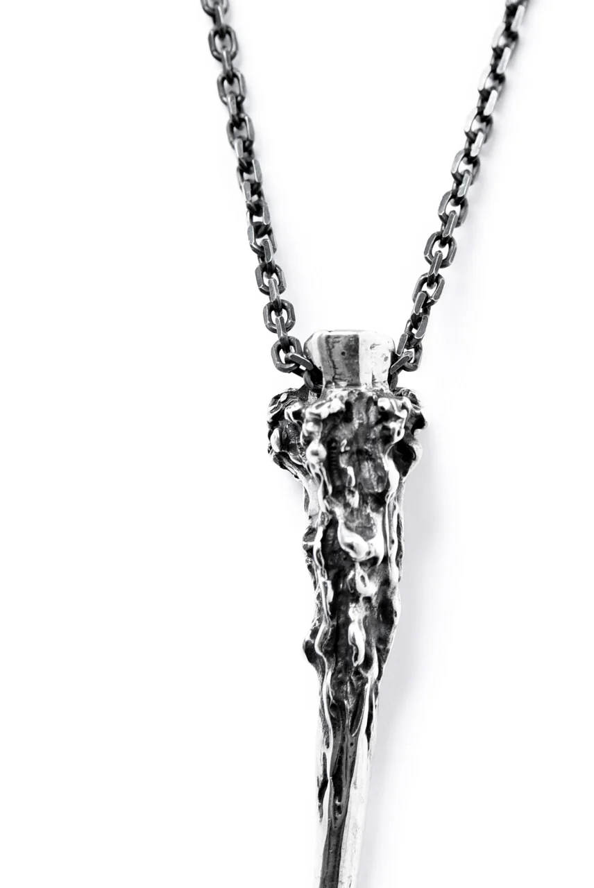 GASPARD HEX Small Horn Silver 80cm chain - Image 7